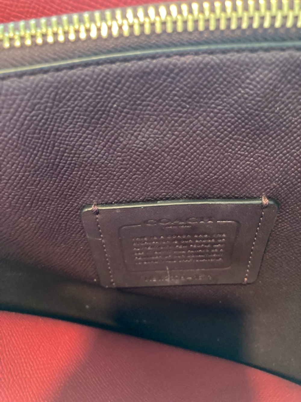 Coach Black Leather Tote with Red Interior and Gold Hardware - Picture 4 of 9